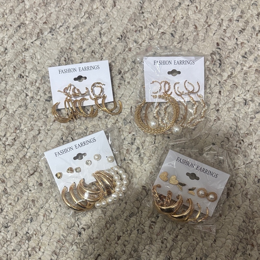 Amazon Gold and Pearl Earring Collection